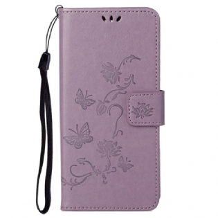 Flip Cover Samsung Galaxy S23 5G Sommerfugle Og Blomster