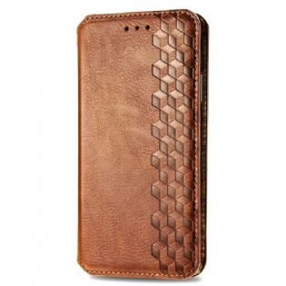 Cover Oppo A16 / A16s Flip Cover Diamanttekstur I Lædereffekt