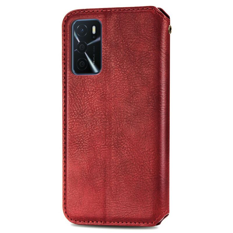 Cover Oppo A16 / A16s Flip Cover Diamanttekstur I Lædereffekt