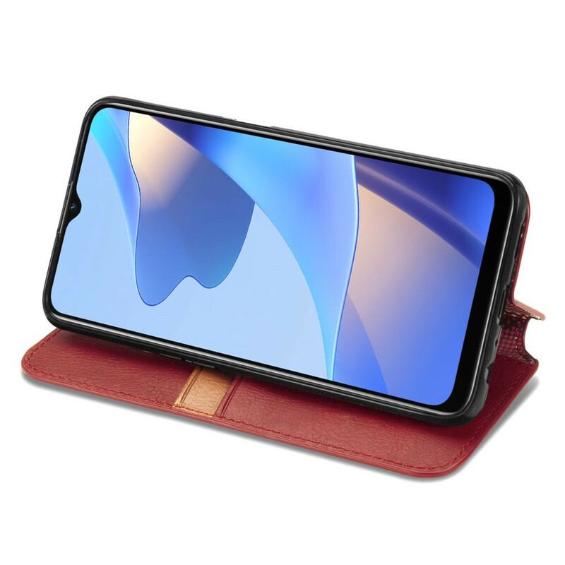 Cover Oppo A16 / A16s Flip Cover Diamanttekstur I Lædereffekt