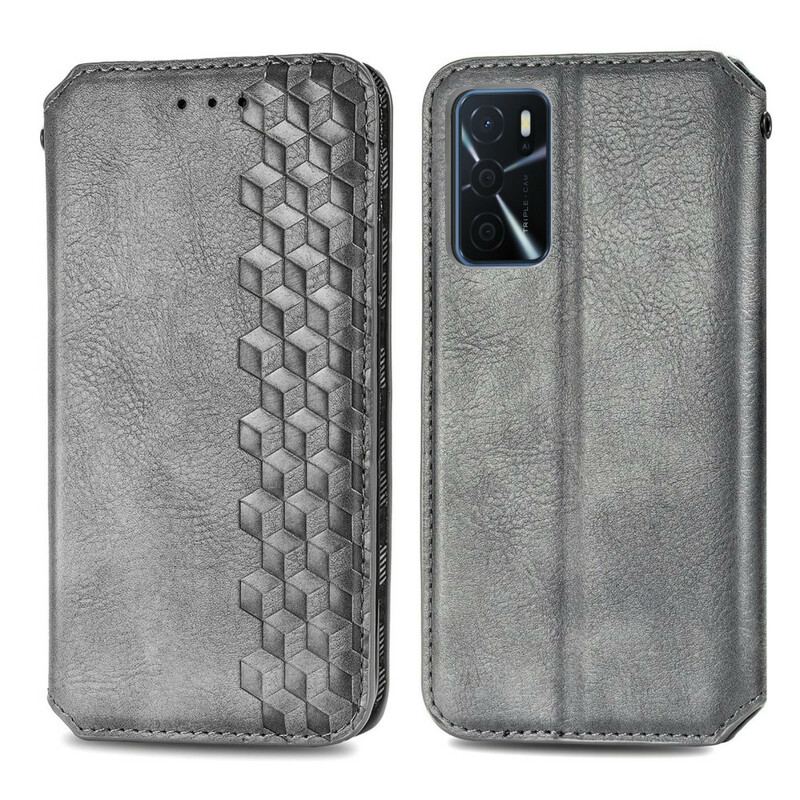 Cover Oppo A16 / A16s Flip Cover Diamanttekstur I Lædereffekt