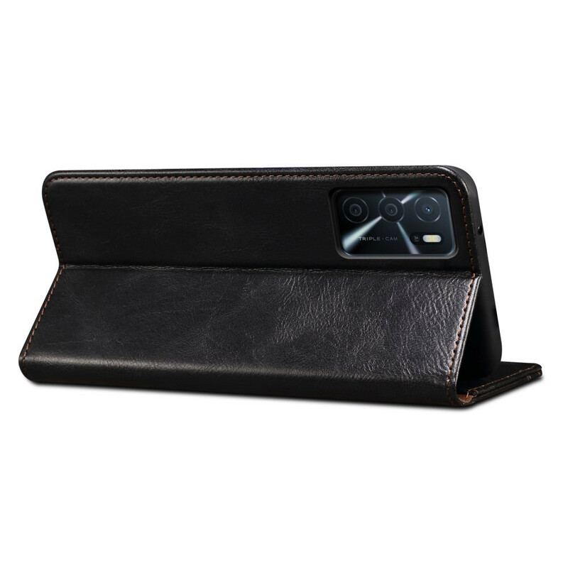 Cover Oppo A16 / A16s Flip Cover Voksbehandlet Kunstlæder