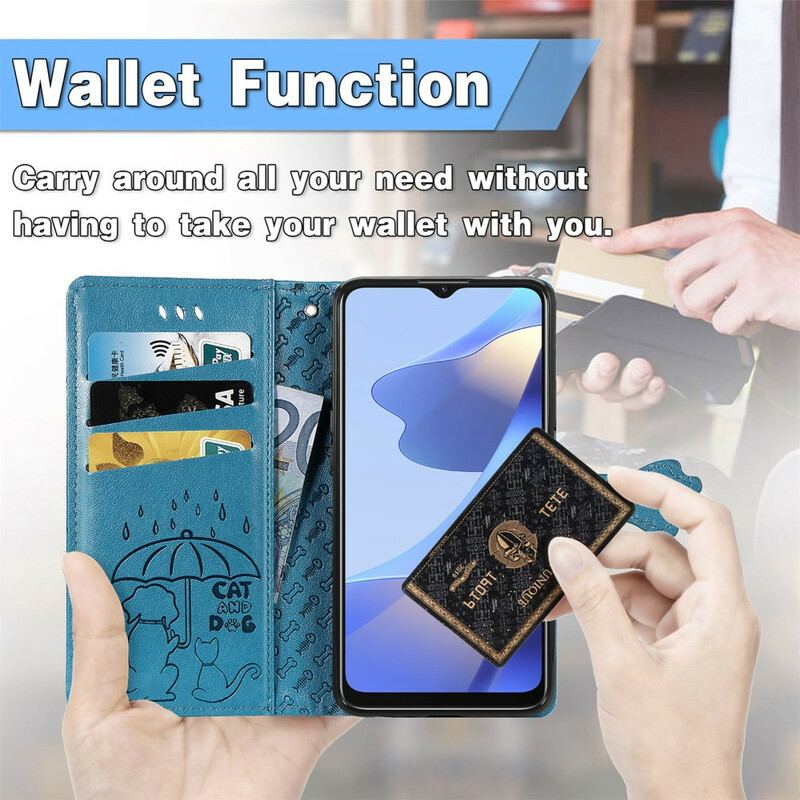 Flip Cover Oppo A16 / A16s Animerede Dyr