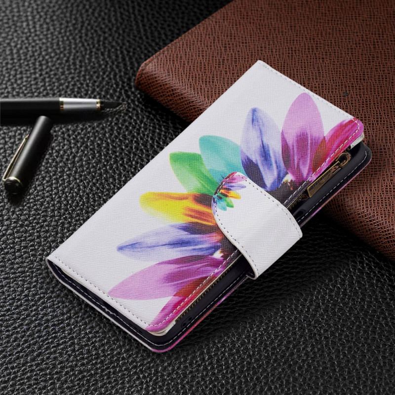 Flip Cover Oppo A16 / A16s Blomsterlomme Med Lynlås