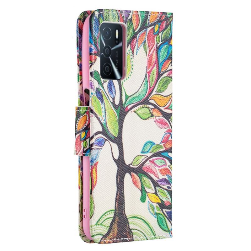 Flip Cover Oppo A16 / A16s Farverigt Træ