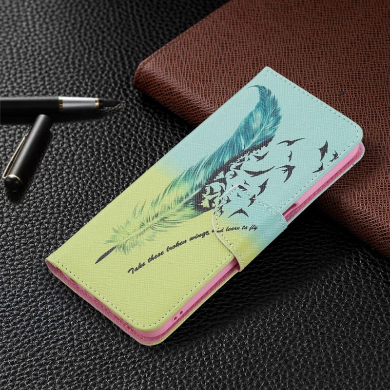 Flip Cover Oppo A16 / A16s Fjer Lær At Flyve