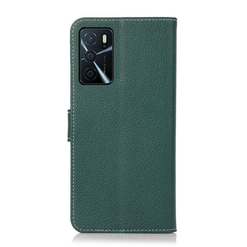 Flip Cover Oppo A16 / A16s Litchi-sømme I Lædereffekt