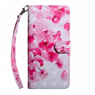 Flip Cover Oppo A16 / A16s Lyserøde Blomster