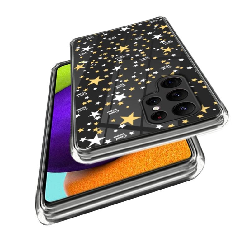 Cover Samsung Galaxy S23 Ultra 5G Gennemsigtige Stjerner / Hjerter