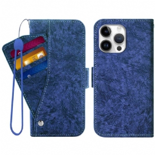 Flip Cover iPhone 14 Pro Max Med Snor Rem Foran Kortholder