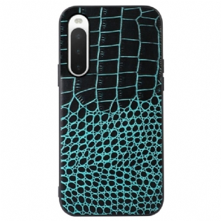 Cover Sony Xperia 10 IV Ægte Crocodile Texture Læder