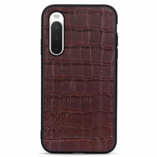 Cover Sony Xperia 10 IV Ægte Crocodile Texture Læder