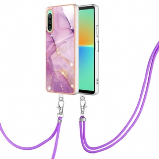 Cover Sony Xperia 10 IV Med Snor Med Marmorsnor