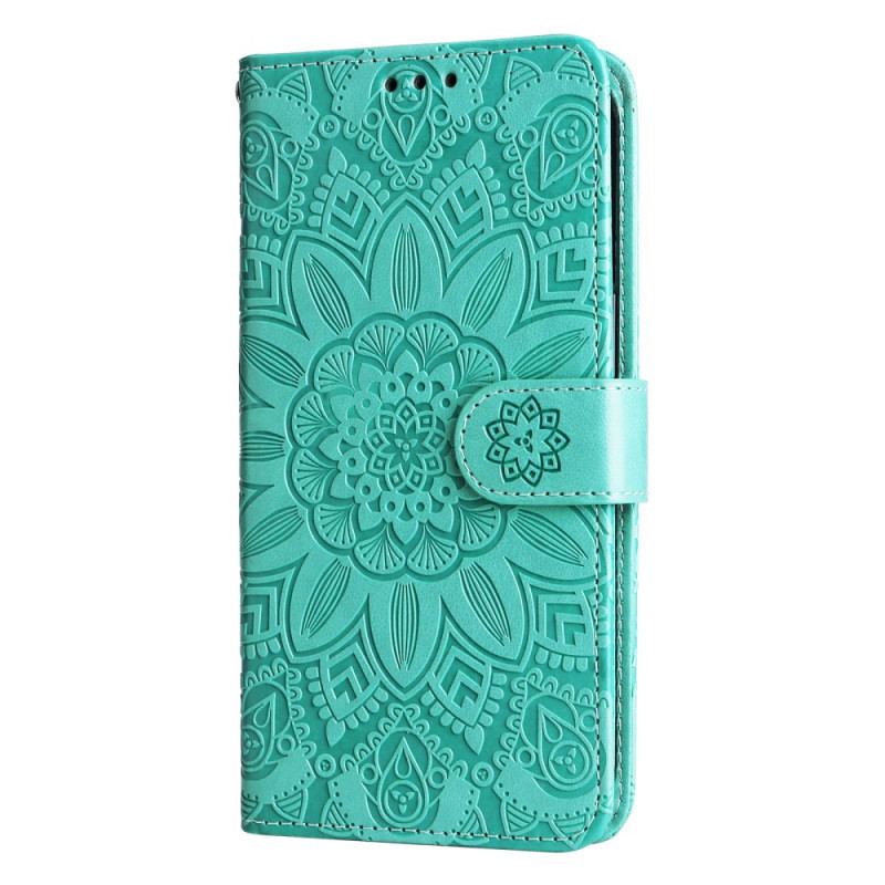 Flip Cover Google Pixel 9 Pro Solsikkemønster Med Rem