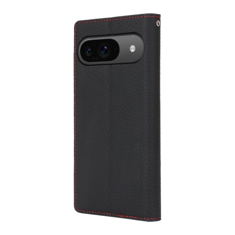 Læder Cover Google Pixel 9 Pro Litchi-tekstur Med Skulderrem