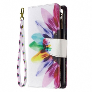 Flip Cover Realme C11 Blomsterlomme Med Lynlås