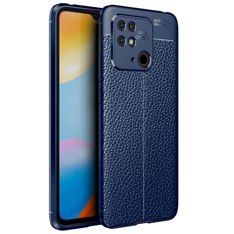 Cover Xiaomi Redmi 10C Dobbelt Linje Litchi Læder Effekt