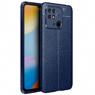 Cover Xiaomi Redmi 10C Dobbelt Linje Litchi Læder Effekt