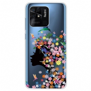 Cover Xiaomi Redmi 10C Gennemsigtigt Blomsterhoved