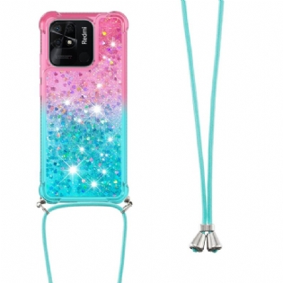 Cover Xiaomi Redmi 10C Med Snor Glitter Silikonesnor