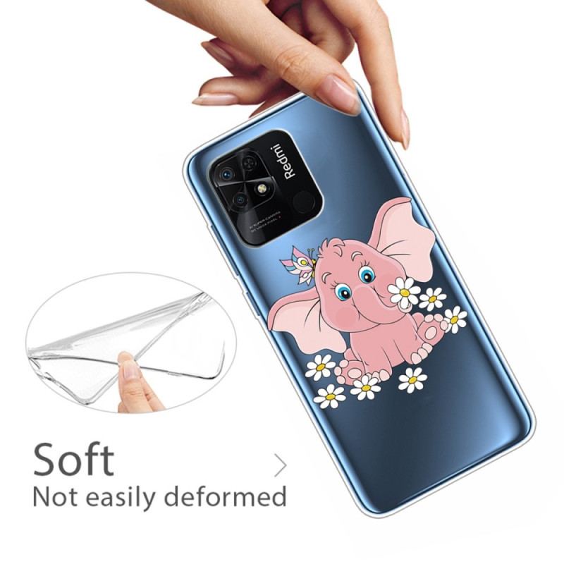 Cover Xiaomi Redmi 10C Sømløs Lyserød Elefant