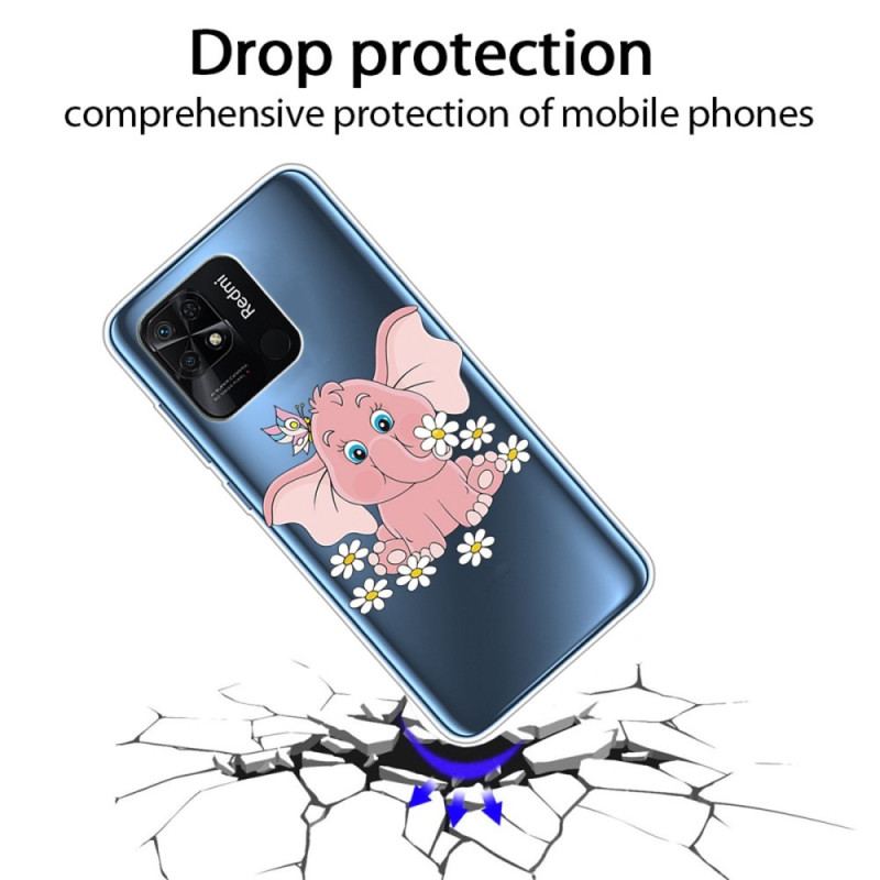 Cover Xiaomi Redmi 10C Sømløs Lyserød Elefant