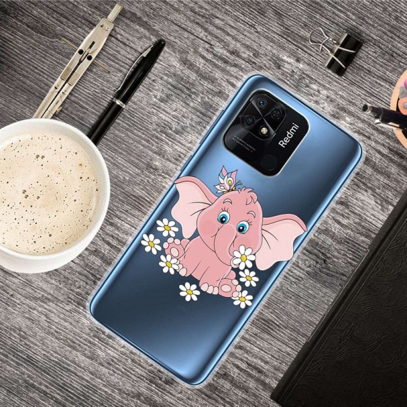 Cover Xiaomi Redmi 10C Sømløs Lyserød Elefant
