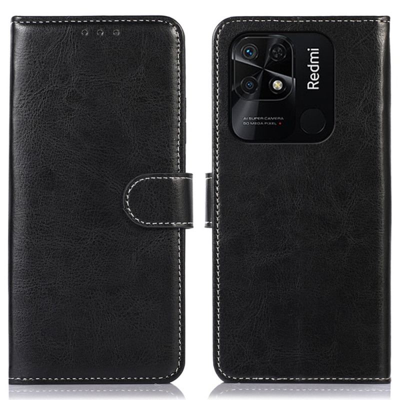 Flip Cover Xiaomi Redmi 10C Couture Lædereffekt