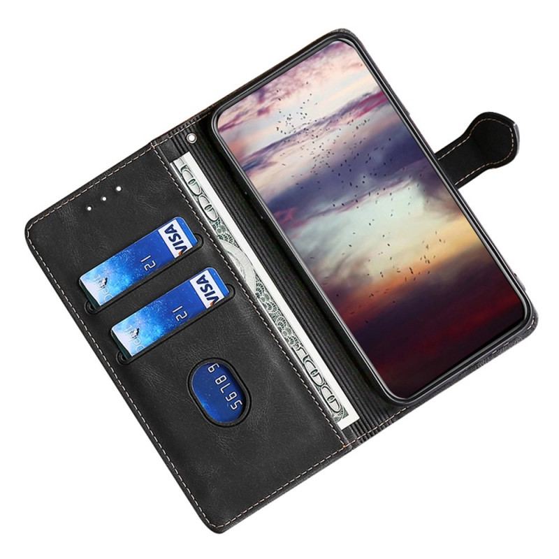 Flip Cover Xiaomi Redmi 10C Imiteret Læder Bicolor Stilfuld