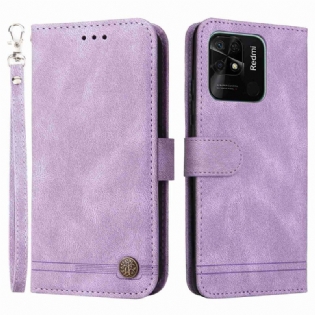 Flip Cover Xiaomi Redmi 10C Læderstil Med Dekorativ Nitte
