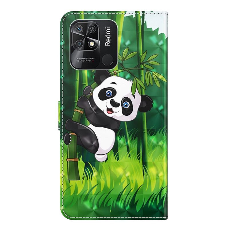 Flip Cover Xiaomi Redmi 10C Med Snor Bambus Panda Med Snor