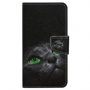 Flip Cover Xiaomi Redmi 10C Med Snor Grønøjet Kat I Rem