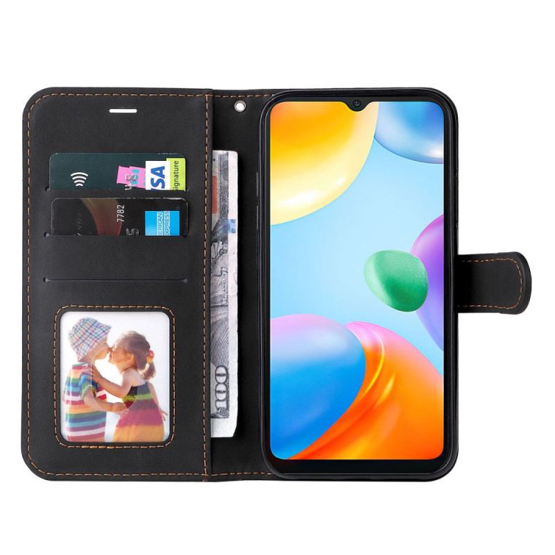 Flip Cover Xiaomi Redmi 10C Med Snor Trefarvet Rem