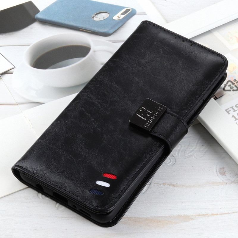 Flip Cover Xiaomi Redmi 10C Trefarvet Lædereffekt