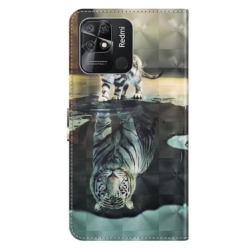 Læder Cover Xiaomi Redmi 10C Med Snor Strappy Kitten Dream