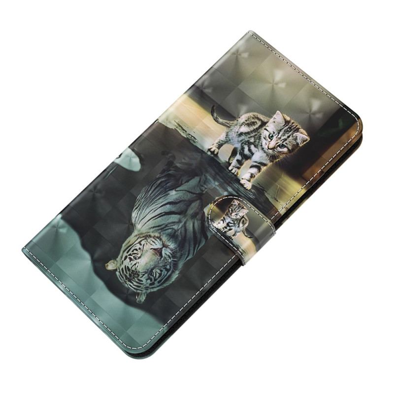 Læder Cover Xiaomi Redmi 10C Med Snor Strappy Kitten Dream