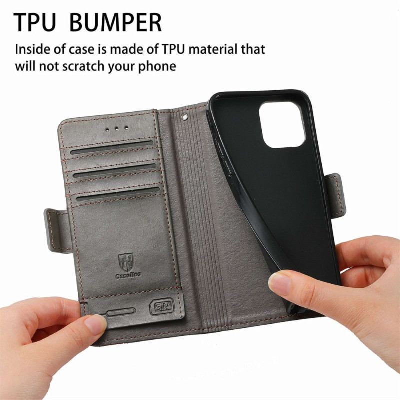 Læder Cover Xiaomi Redmi 10C Tofarvet Dobbeltlås