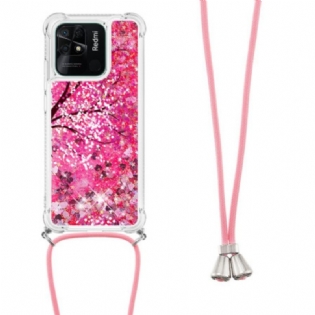 Mobilcover Xiaomi Redmi 10C Med Snor Sequin Snøretræ