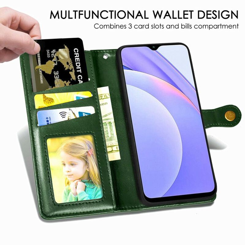 Flip Cover Xiaomi Redmi 9T Kunstlæder Og Vintage Lås