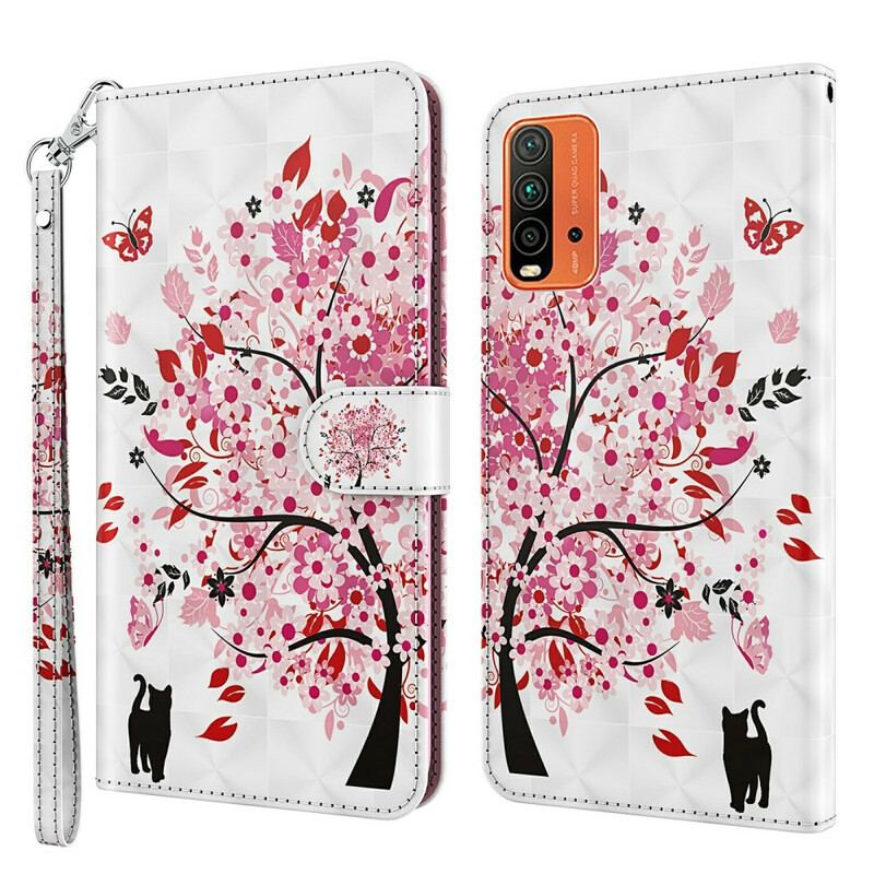 Flip Cover Xiaomi Redmi 9T Lyserødt Træ