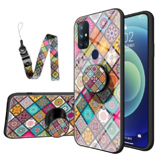 Cover OnePlus Nord N10 Patchwork Magnetisk Holder