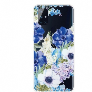 Cover OnePlus Nord N10 Sømløs Akvarel Blå Blomster