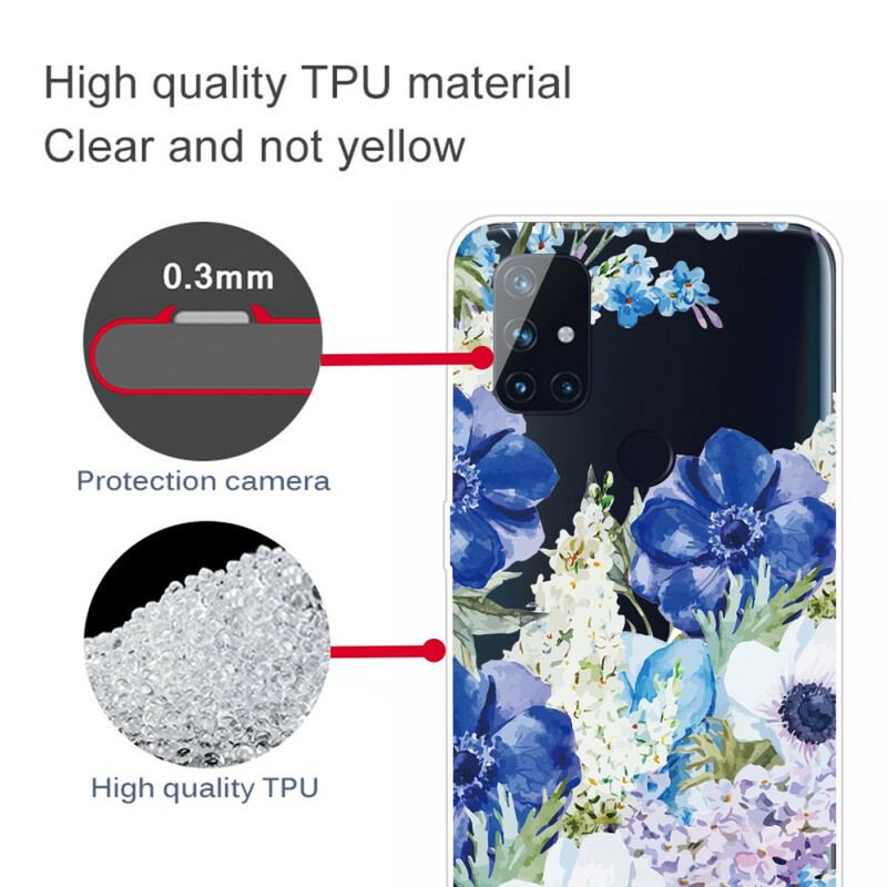Cover OnePlus Nord N10 Sømløs Akvarel Blå Blomster