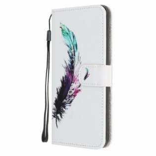 Flip Cover OnePlus Nord N10 Med Snor Fjer Med Snor