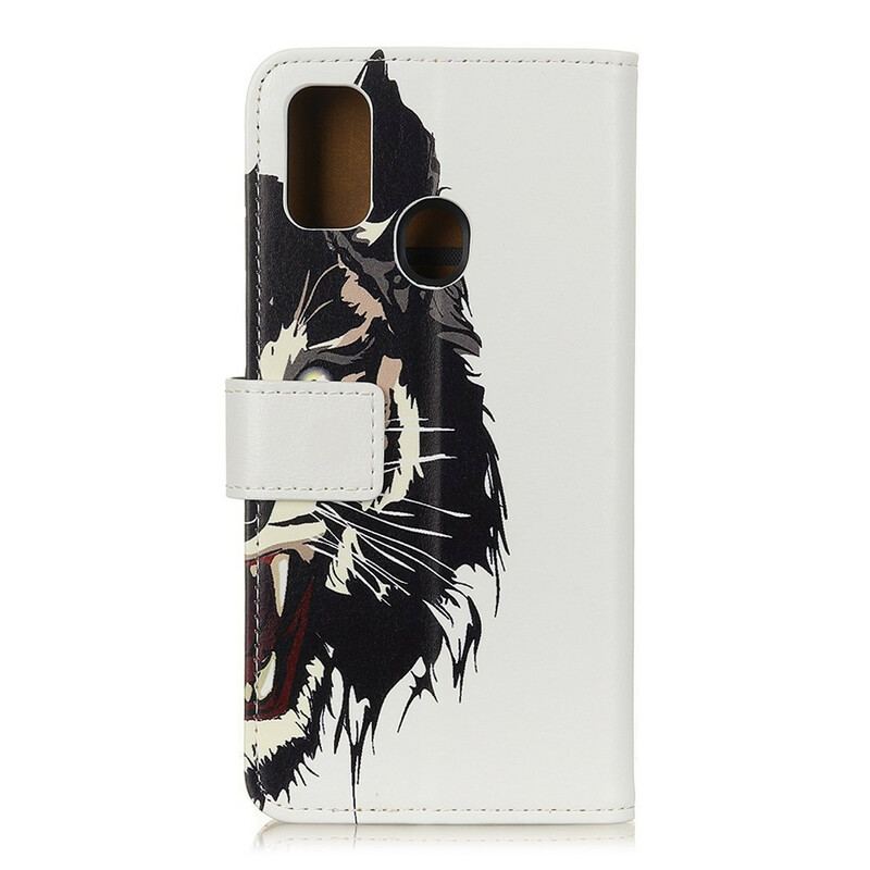 Læder Cover OnePlus Nord N10 Hård Tiger