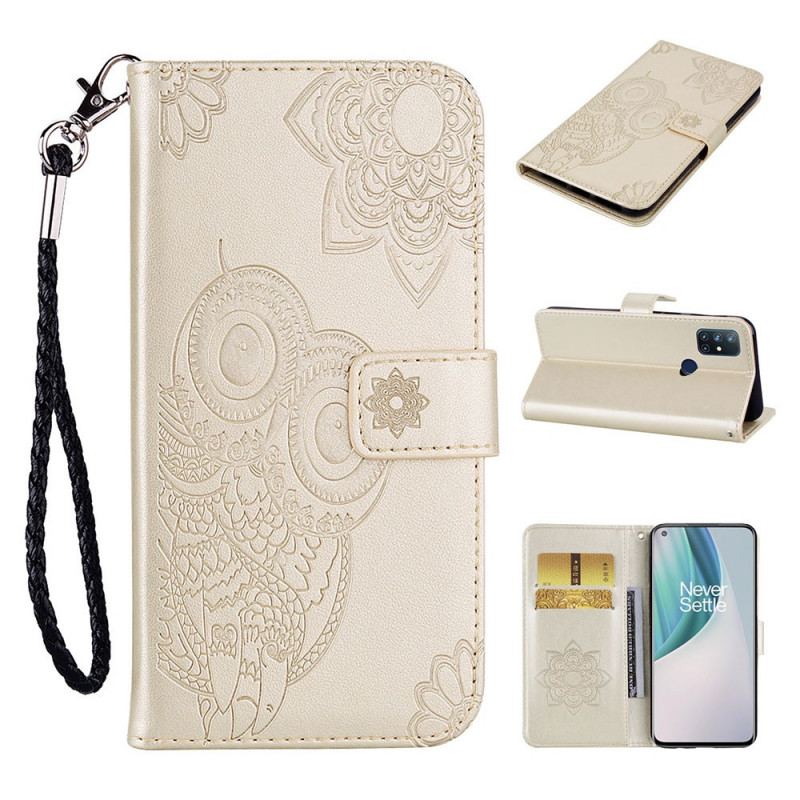 Læder Cover OnePlus Nord N10 Ugle Mandala Og Charm
