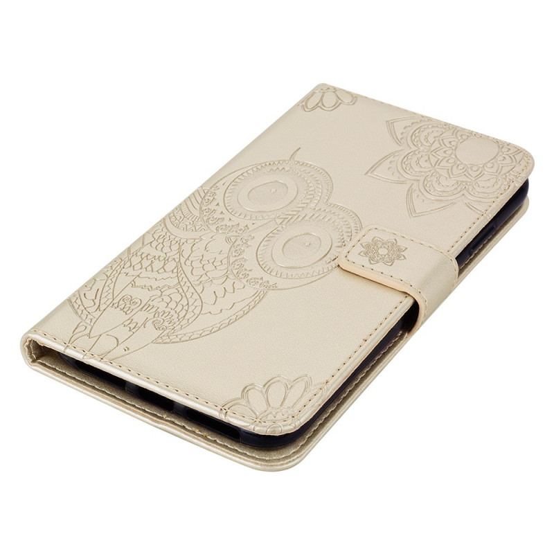 Læder Cover OnePlus Nord N10 Ugle Mandala Og Charm