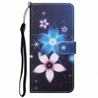 Flip Cover Google Pixel 6A Med Snor Lunar Strap Blomster