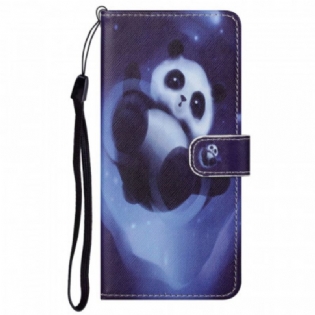 Flip Cover Google Pixel 6A Med Snor Strappy Space Panda