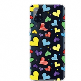 Cover OnePlus Nord N100 Flerfarvede Hjerter